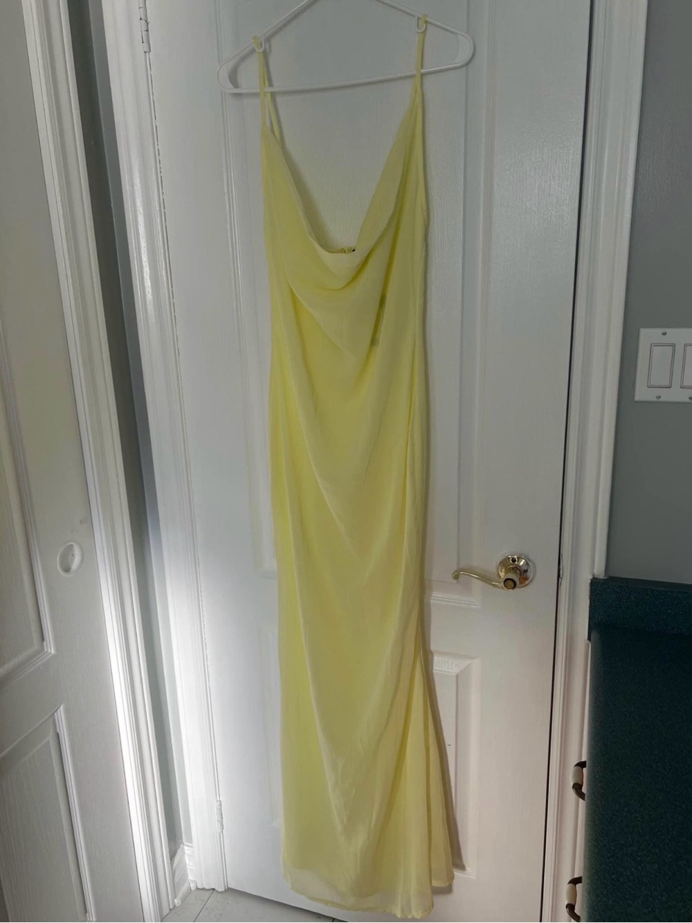 PrettyLittleThing Lemon Cowl Neck Maxi Dress